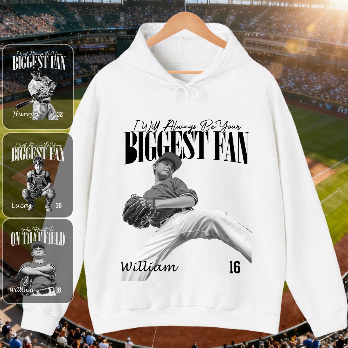 I'll Always Be Your Biggest Fan - Any Sport, Name, Number Personalized Pure Cotton Hoodie For Sport Players