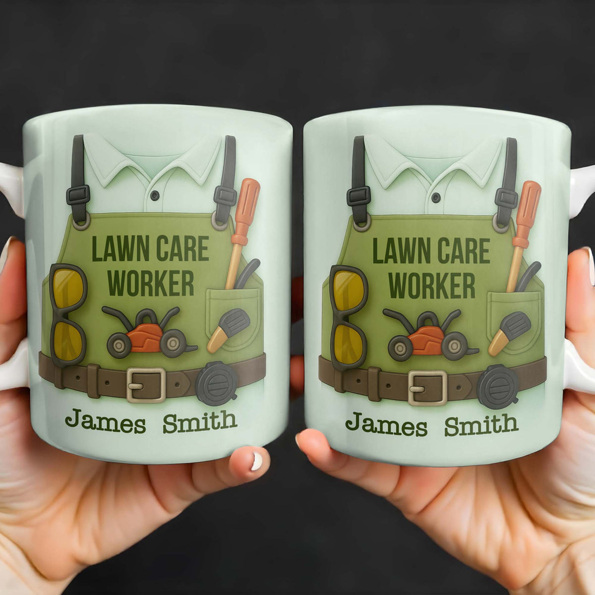 Lawn Mower, Tools, and Sunglasses, Personalized Mug, Gift For Gardeners and Lawn Care