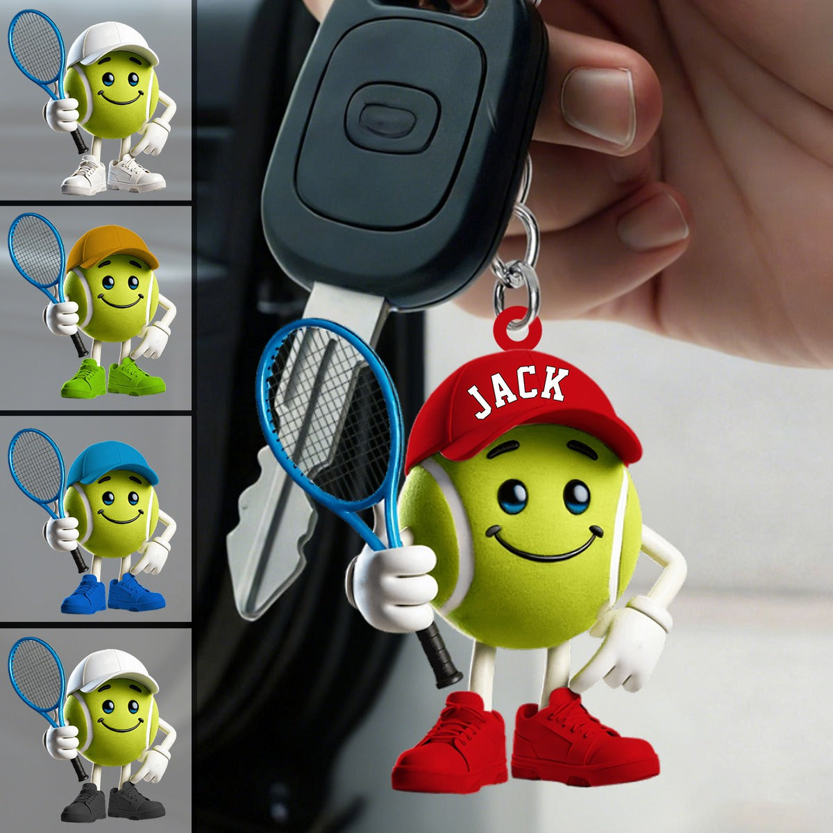Personalized Cool Tennis Ball Acrylic Keychain, Gift For Tennis Lover