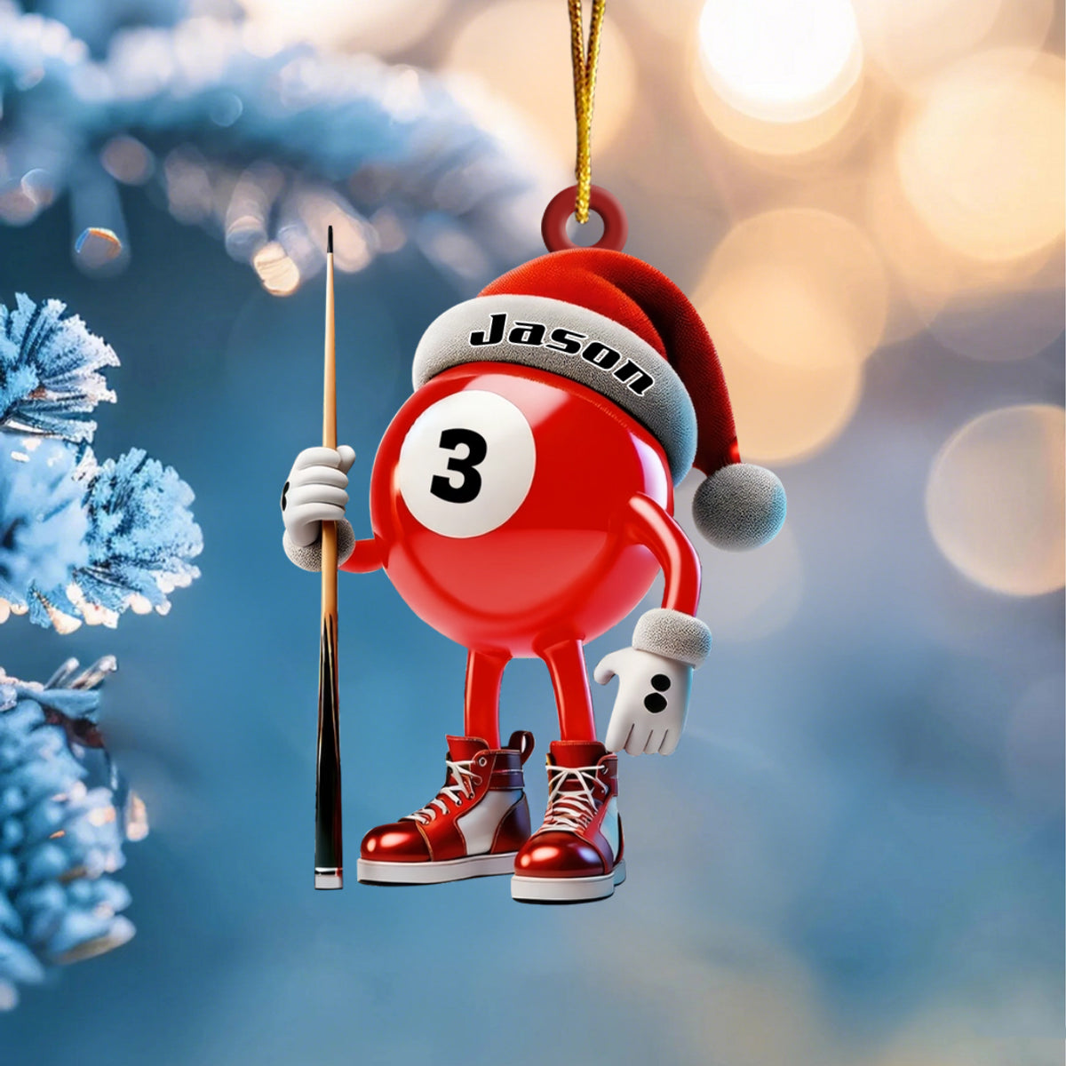 Personalized Name Billiard Ornament, Billiard Lover Christmas Gift