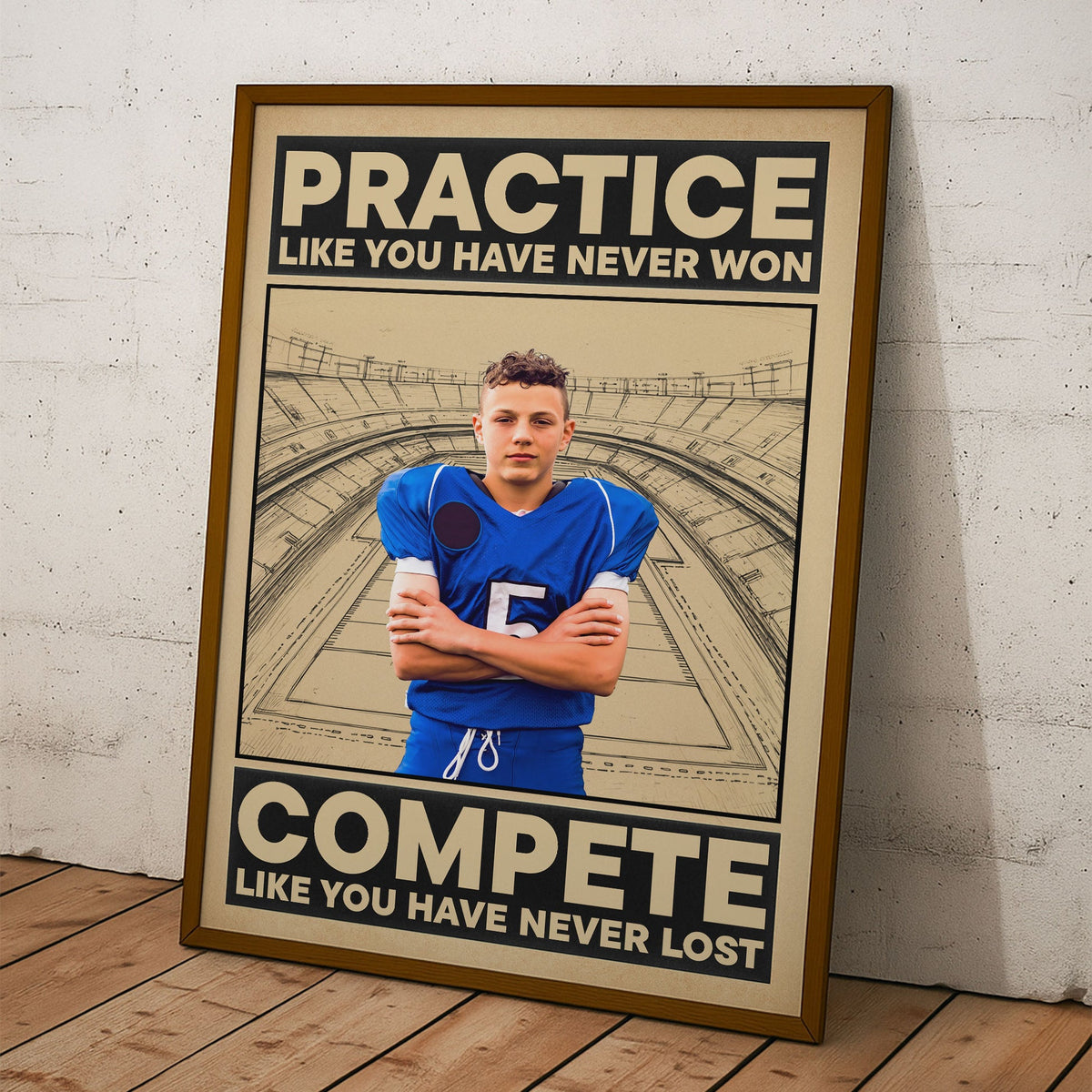 American Football Practice Like You Have Never Won - Personalized Photo Poster Gift