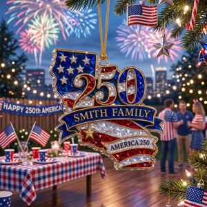Personalized "The State Pride" Acrylic Hanging Ornament – Celebrating America 250th Anniversary | Luxury Patriotic Gift