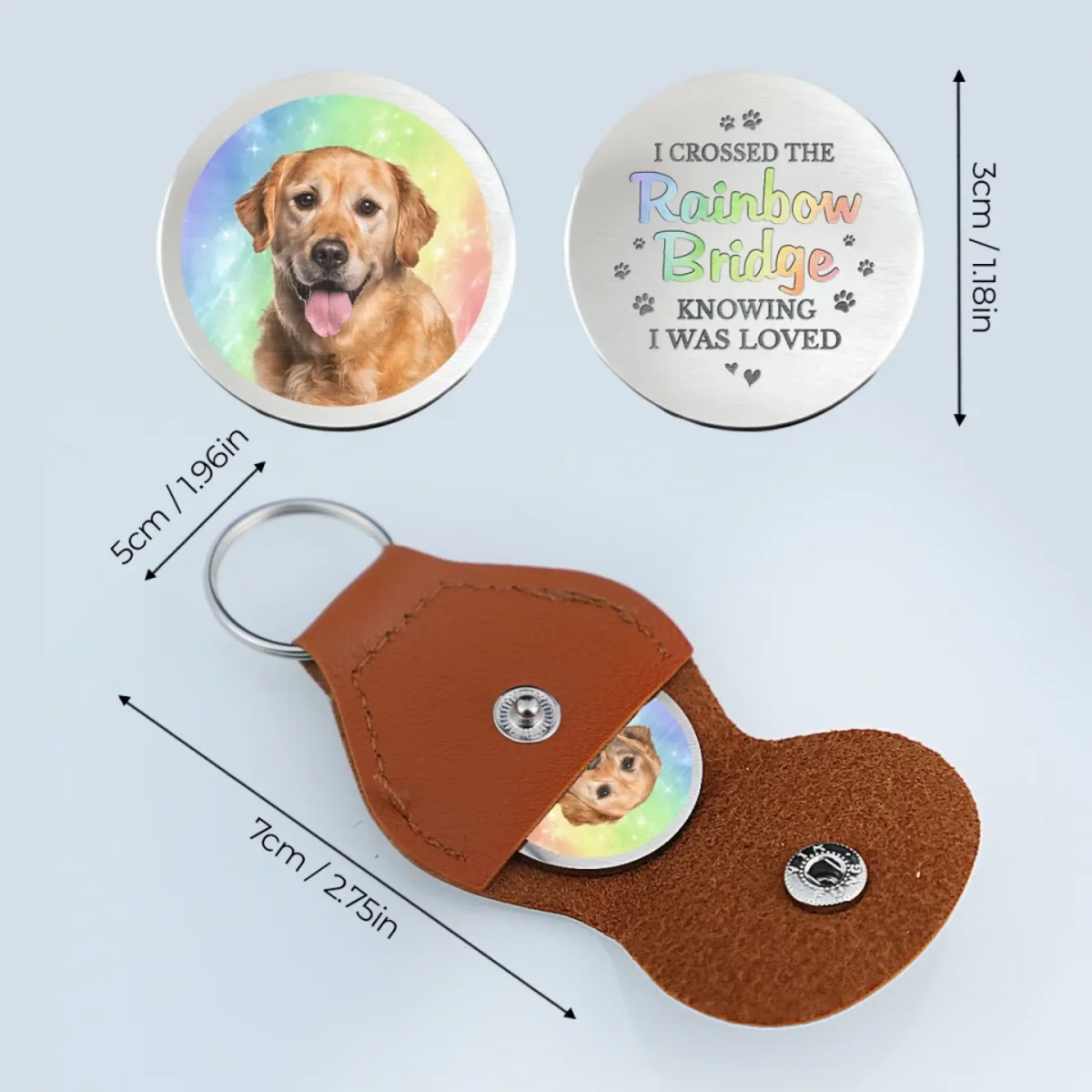 I Will Carry You - Memorial Personalized Photo Keychain Pocket Hug Gift For Pet Lovers