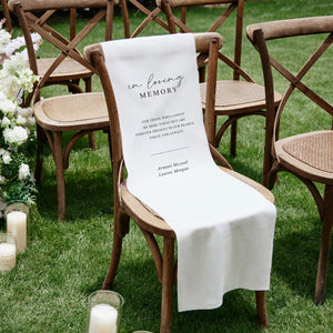 Loving Memory Wedding Sign, Personalized White Chair Banner, In Memory of Loved Ones