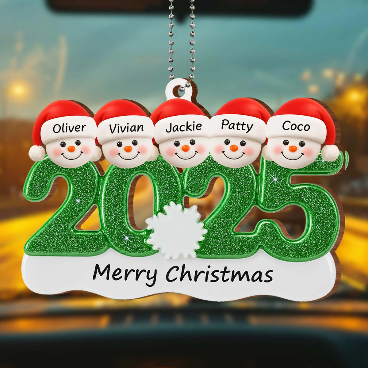 Snowman Family - Custom Wood Ornament, Gift For Family and Friends