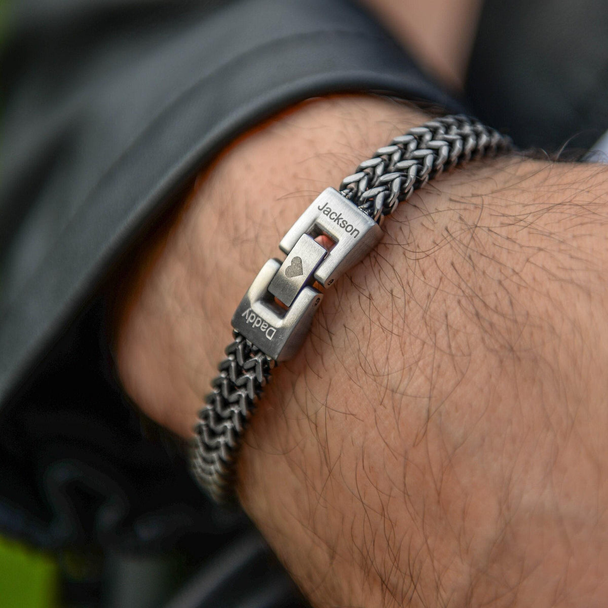 Men's Personalised Stainless Steel Bracelet Gift For Dad, Son, Husband
