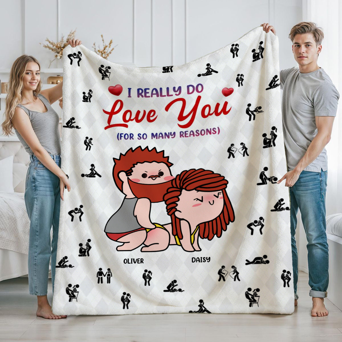 I Really Do Love You - Personalized Couple Blanket