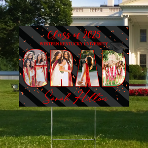 Personalized Custom Photo On Graduation Yard Sign