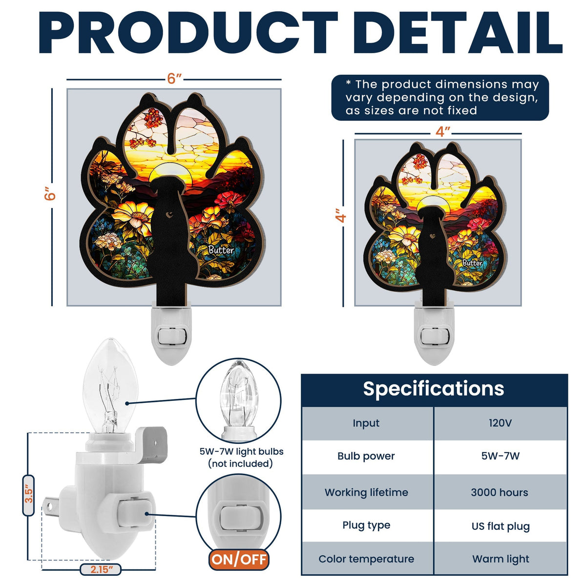 Dog Loss - Personalized Wood And Acrylic Night Light