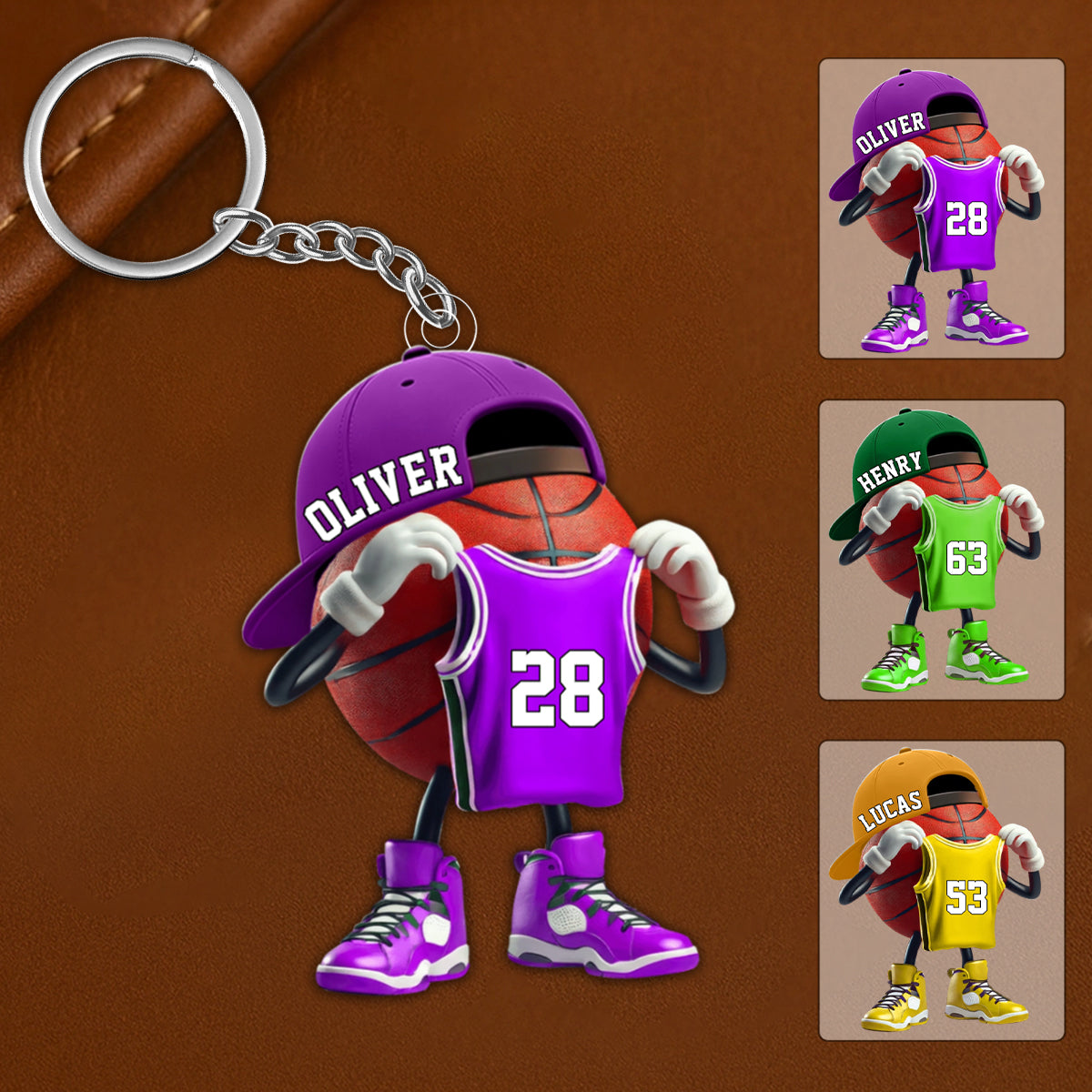 Custom Name Basketball Personalized Acrylic Keychain Gift For Basketball Lover