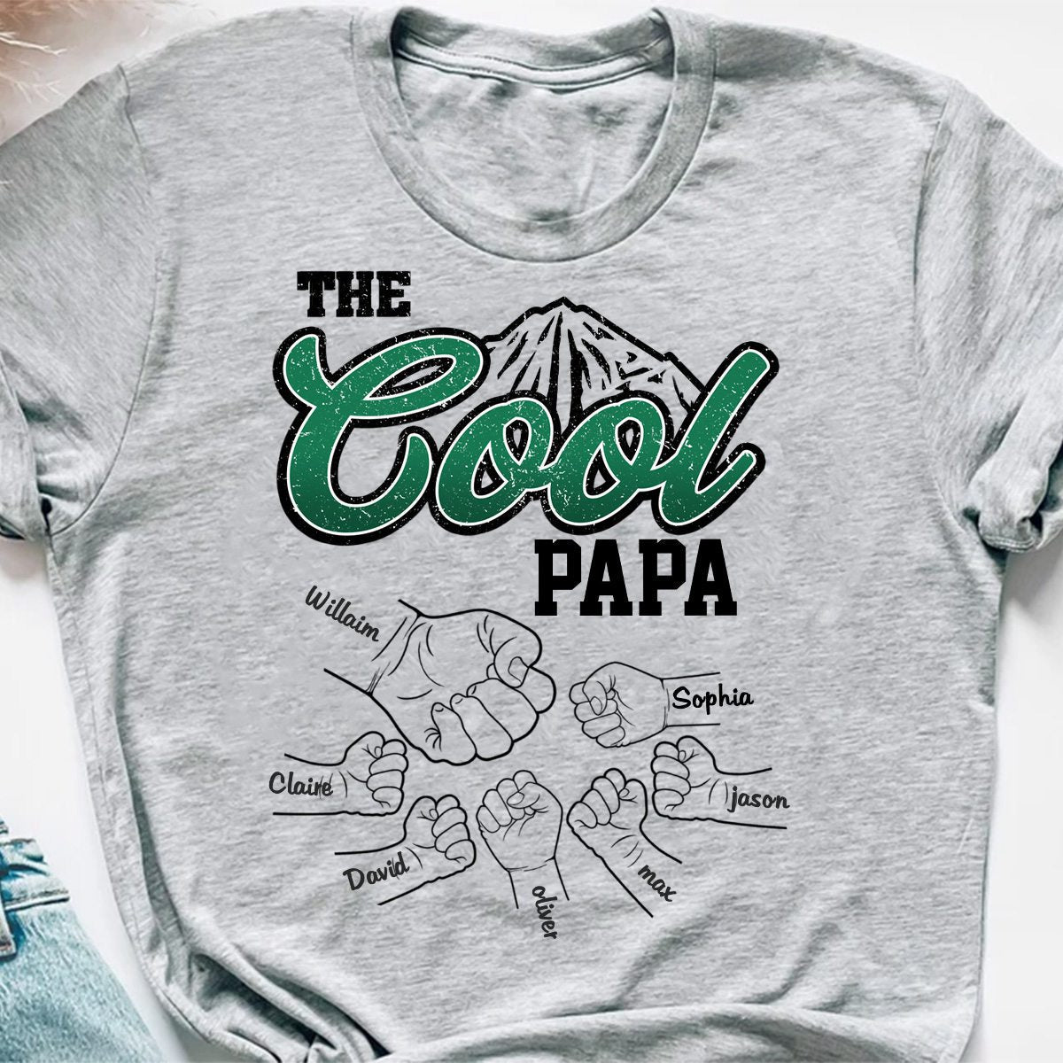Personalized The Cool Dad Pure cotton T-shirt Loving Gift For Father, Grandfather, Grandpa