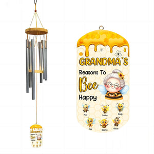 Grandma's Reasons To Bee Happy Personalized Wind Chimes