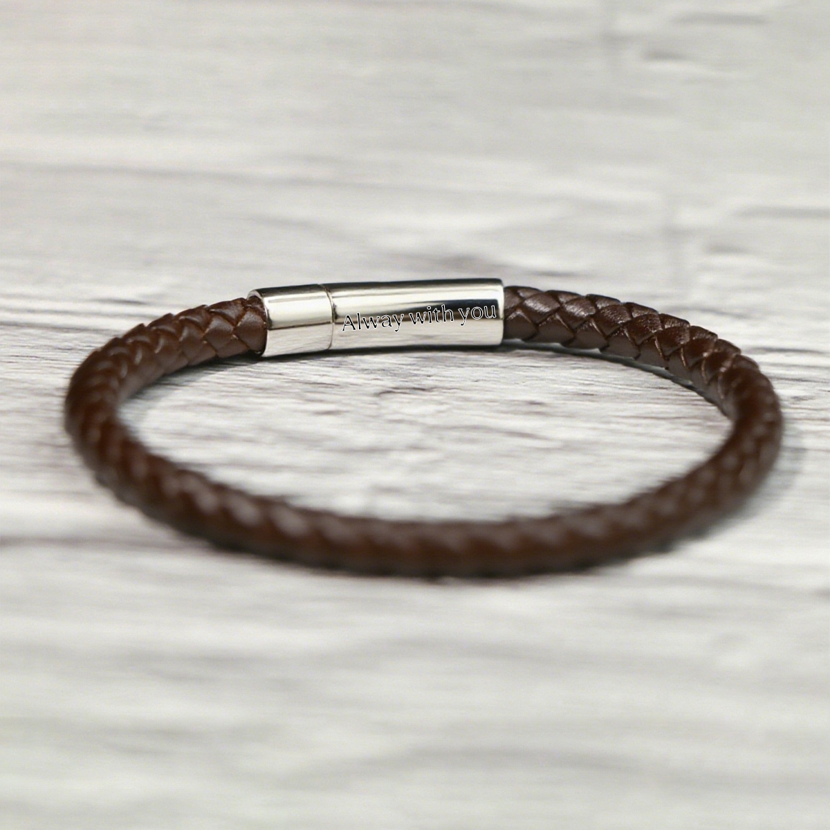 Personalized Memorial Buckle Leather Bracelet
