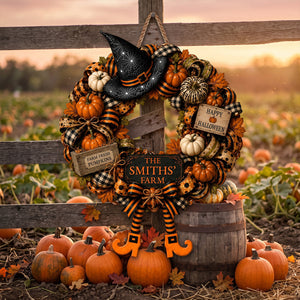 "Happy Halloween – Farm Fresh Pumpkins" – Personalized Wood Sign | Gift For Families & Fall Lovers