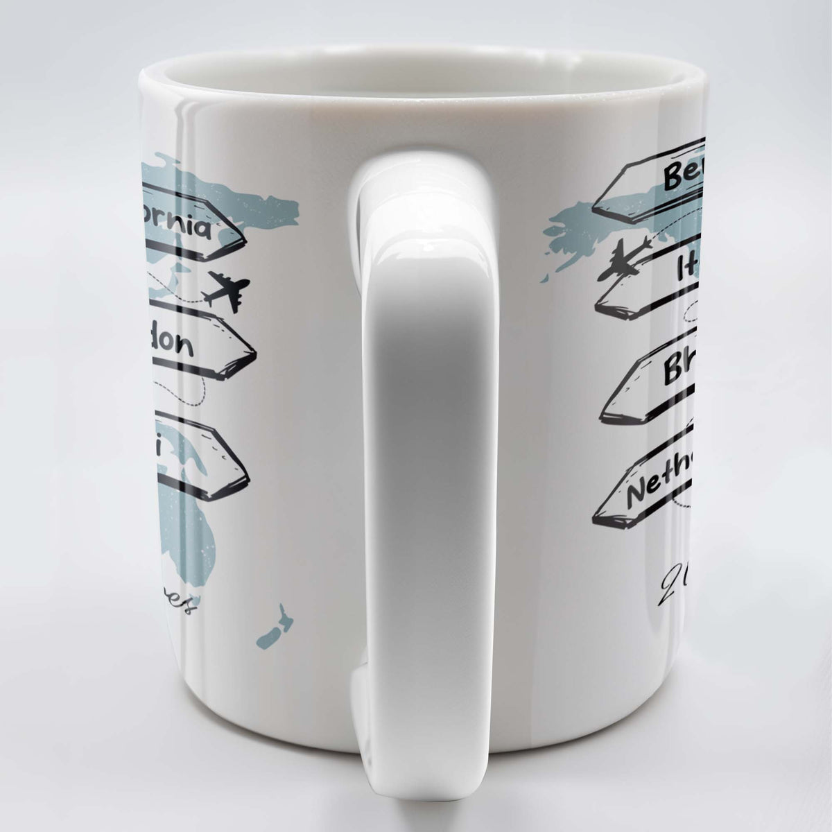 Adventure Awaits - World Map Personalized Custom Coffee Mug - Gift For Travel Lovers