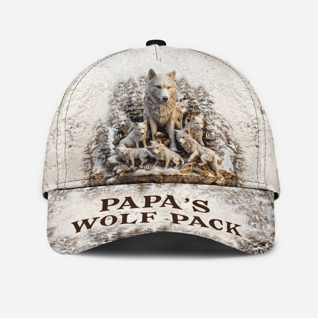 Papa Wolf Pack - Personalized Father Classic Cap