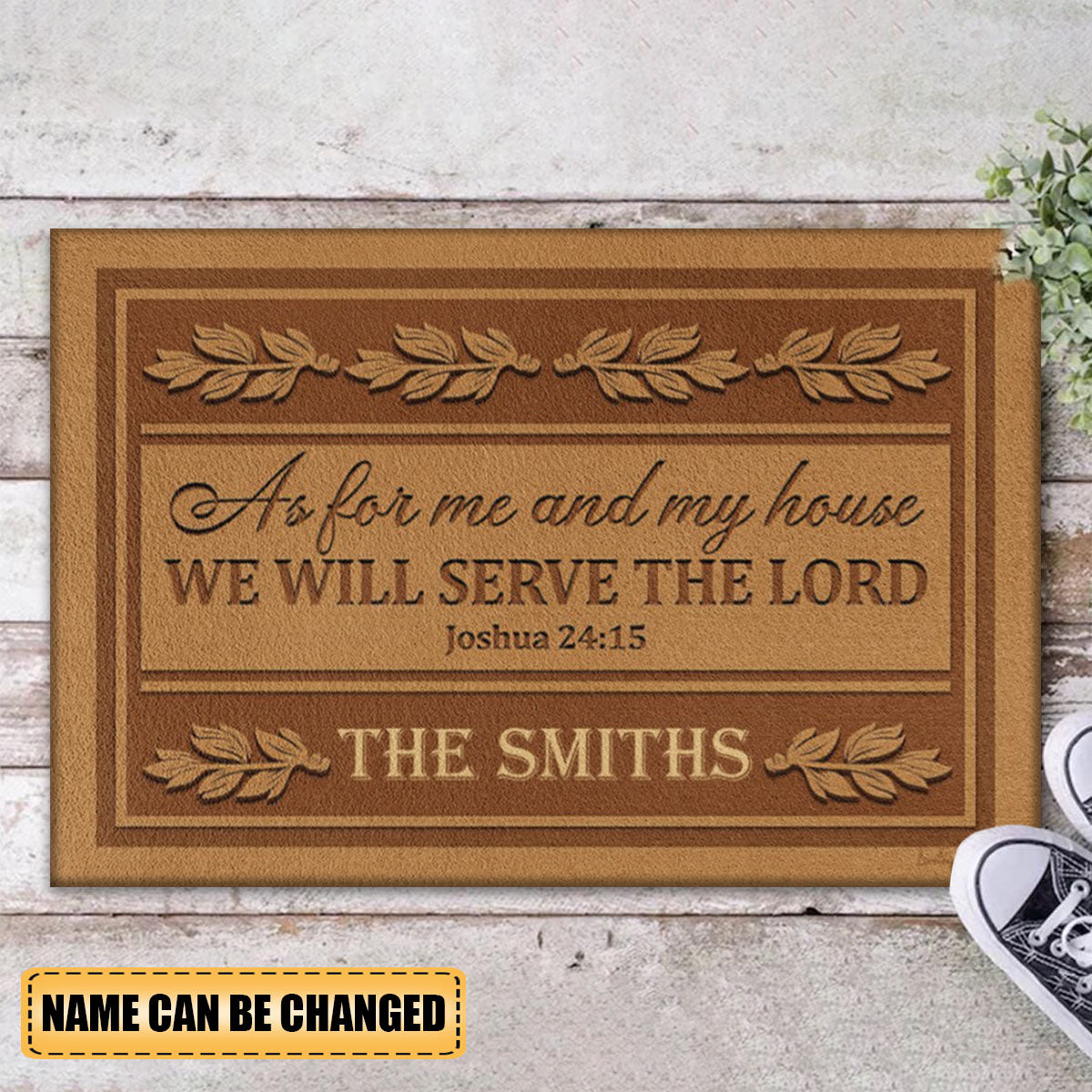 Personalized As For Me And For My House We Will Serve The Lord Doormat
