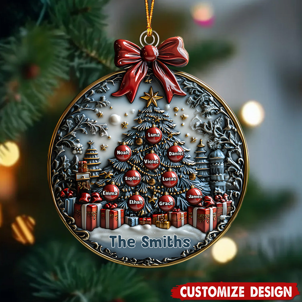 Merry Christmas - Personalized Family Custom Christmas Tree Gift Ball Ornaments