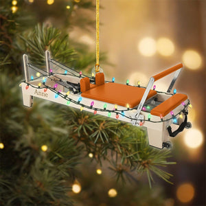 Custom Mini Pilates Reformer Christmas Ornament, Fitness Studio Decor, Unique Exercise Gift For Instructor