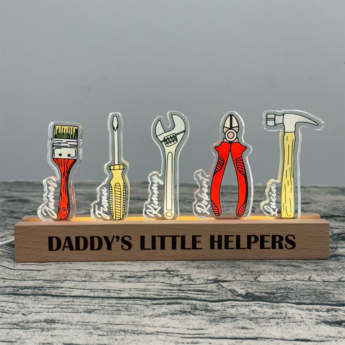 Personalized Daddy’s Little Helpers Lamp&Decor