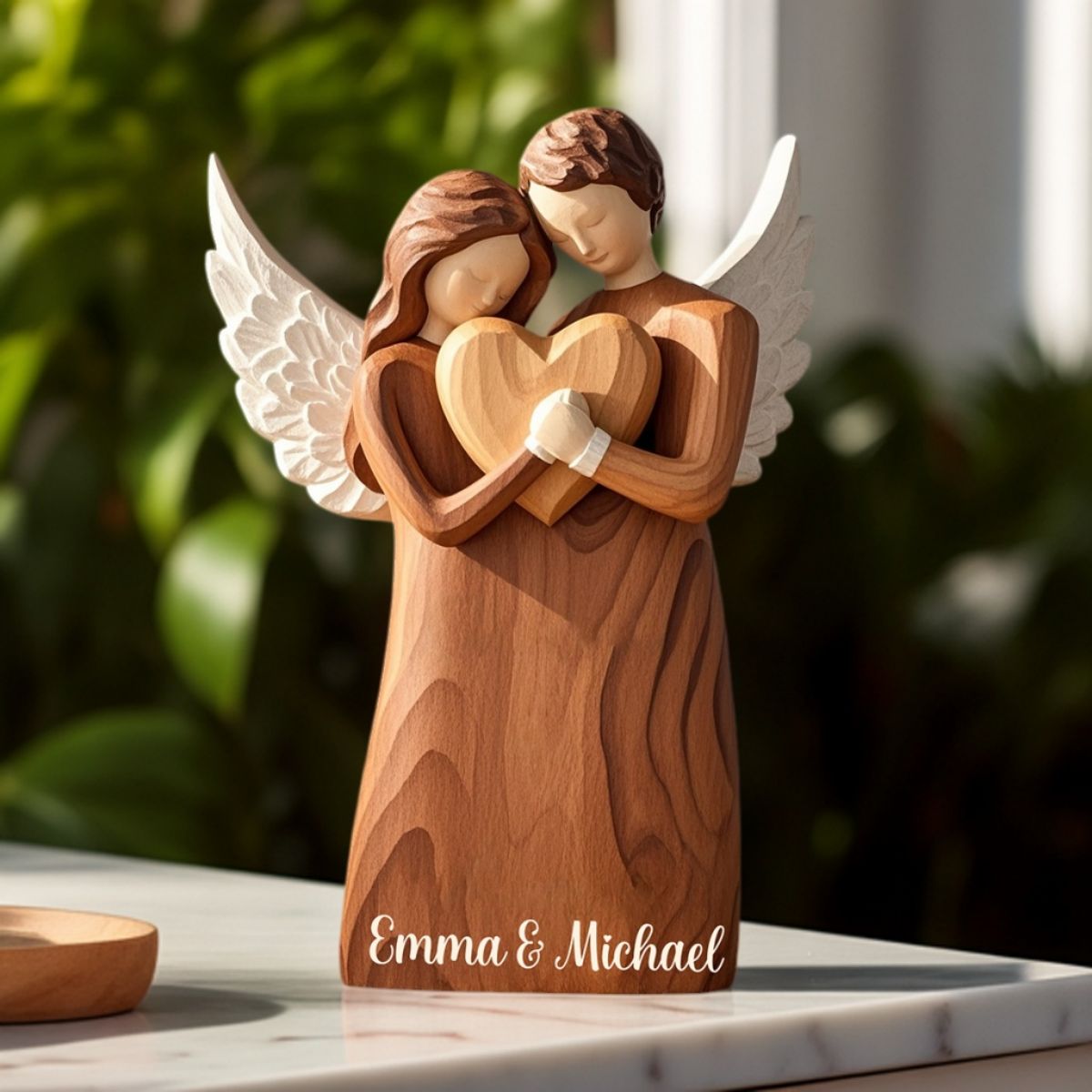 Personalized Heaven Angel Wings Hug Memorial Acrylic Plaque,Loss Of Loved One Gift