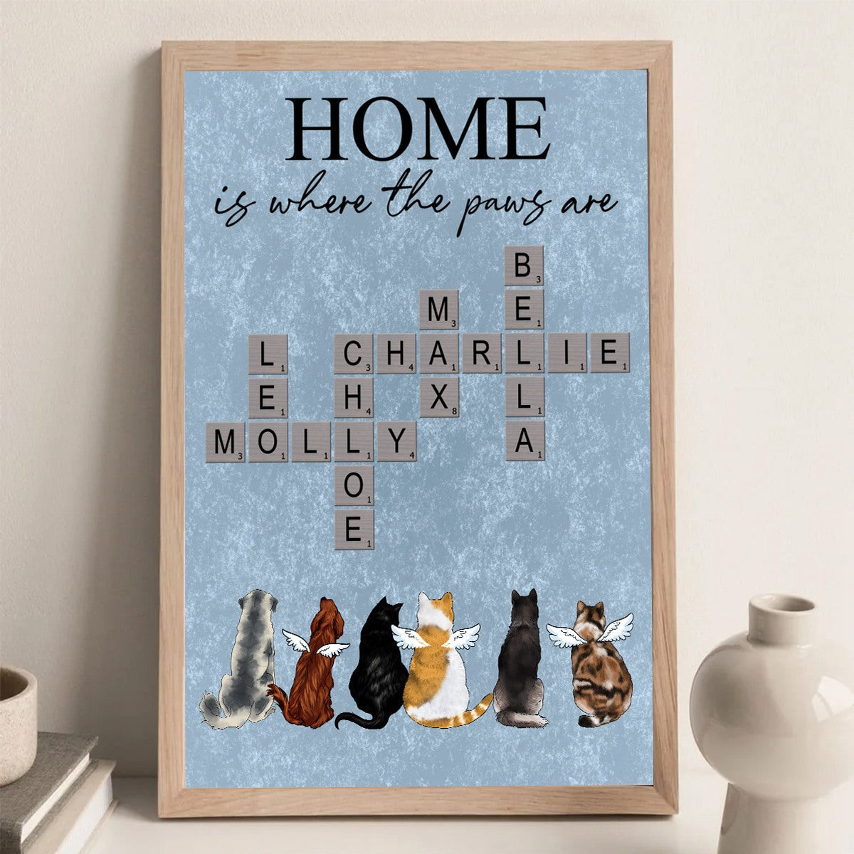 Home Is Where The Paws Are - Personalized Crossword Puzzle Canvas Dog Lover Gifts