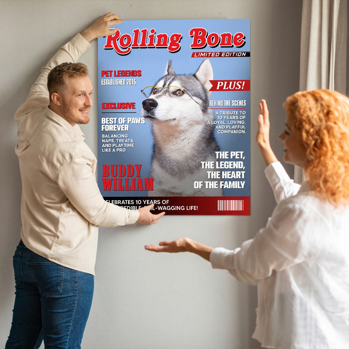 Pet Magazine Cover, Custom Pet Portrait Photo Canvas, Personalized Dog Lover Gift