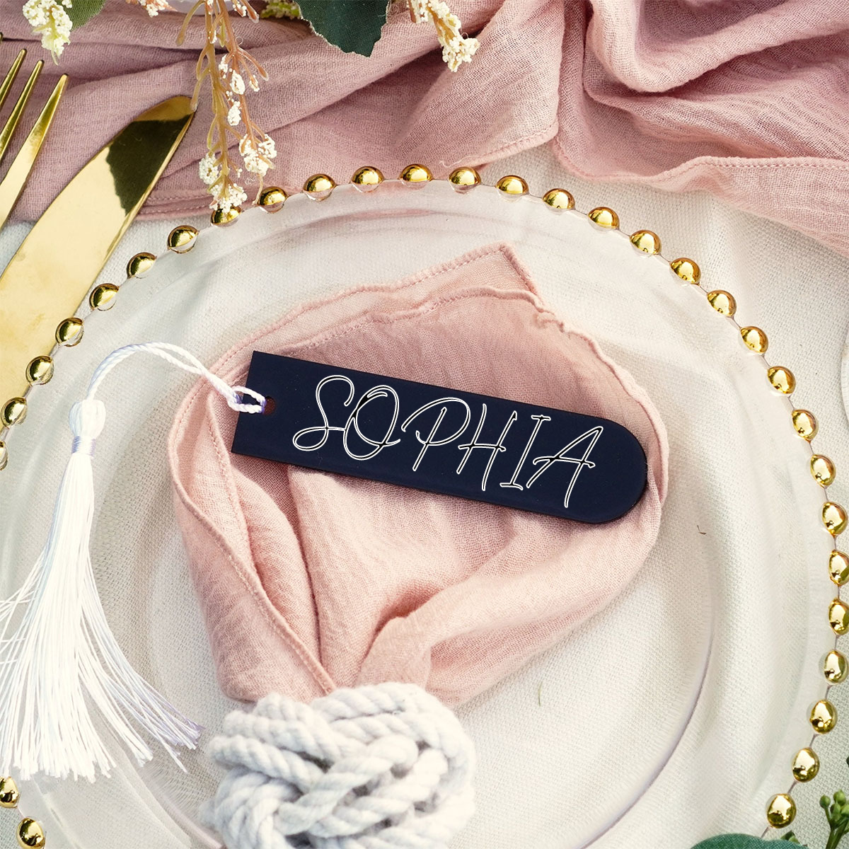 Personalized Decorations Acrylic Bookmark Keyring Wedding Table Decor