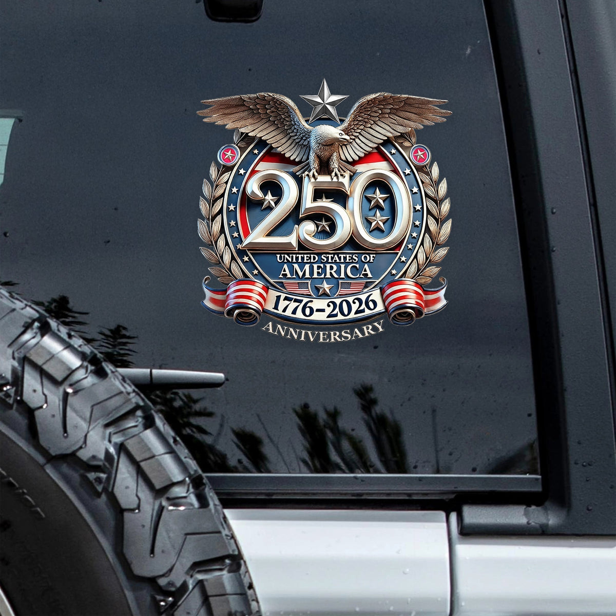 USA Eagles 250th Anniversary Semiquincentennial 1776-2026 Car Window Decal Sticker