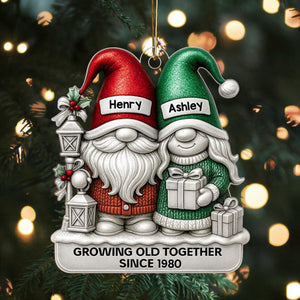 Couple Metallic Effect - Personalized Acrylic Ornament - Christmas Gift for Couple