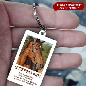 Personalized Upload Your Horse Photo Horse Lovers Gift Acrylic Keychain