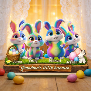Grandma's Little Bunnies Easter Gift - Personalized Wooden Plaque