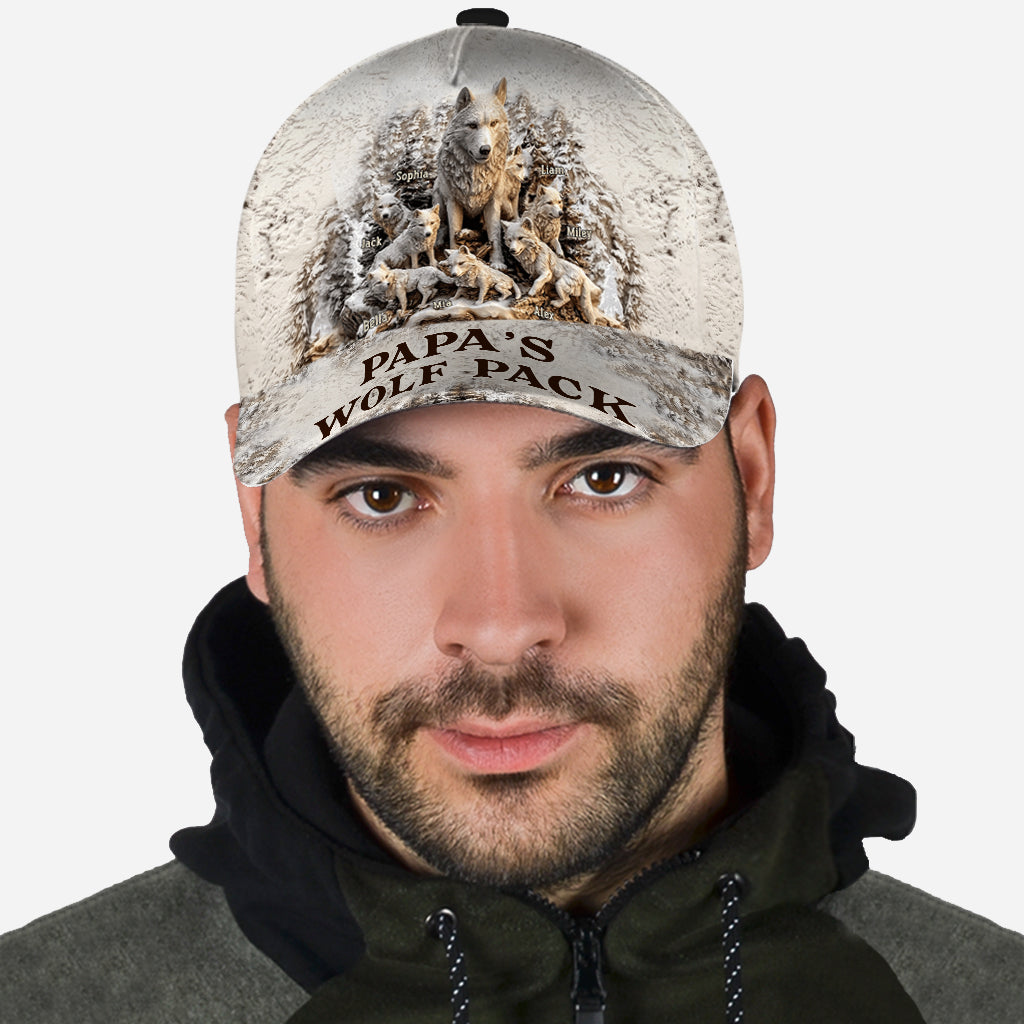 Papa Wolf Pack - Personalized Father Classic Cap