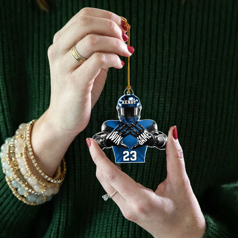 Personalized Christmas Acrylic Ornament Football Player Football For Life