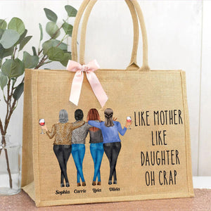 Like Mother Like Daughter - Personalized Jute Tote Bag