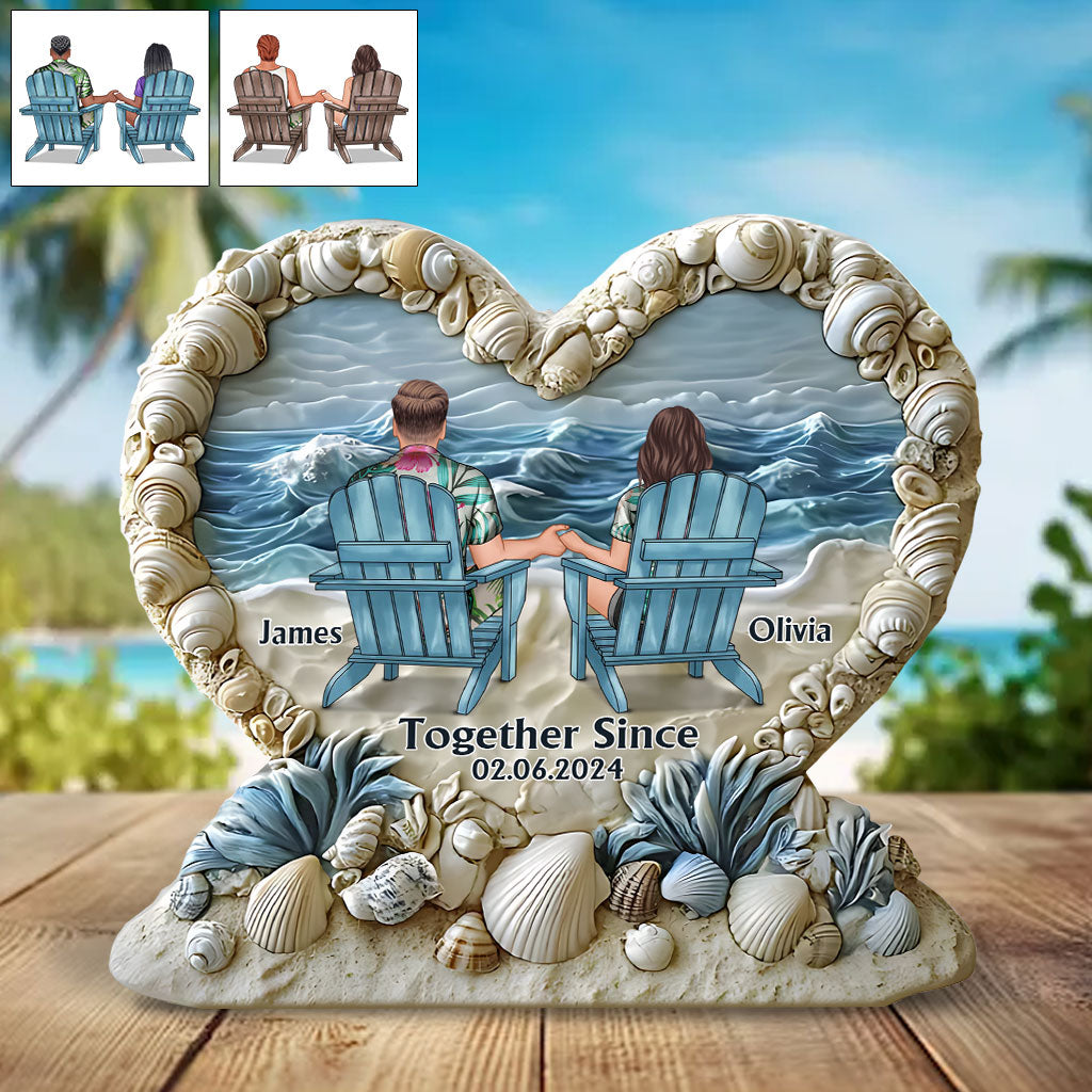 Together Since - Personalized Couple Heart Shaped Acrylic Plaque