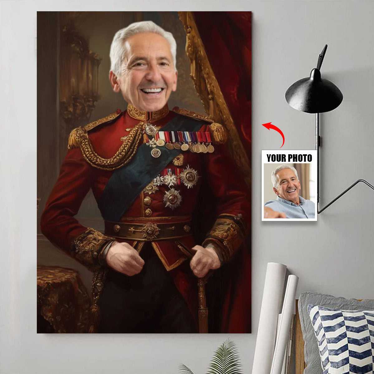 Custom Photo Royal Painting Style For Dad, Grandpa - Personalized Poster/Canvas