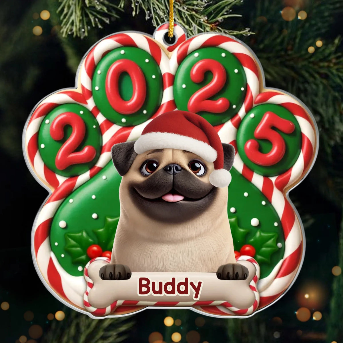 Santa Paws Is Coming - Personalized Acrylic Ornament Christmas Birthday Gifts For Dog Lovers