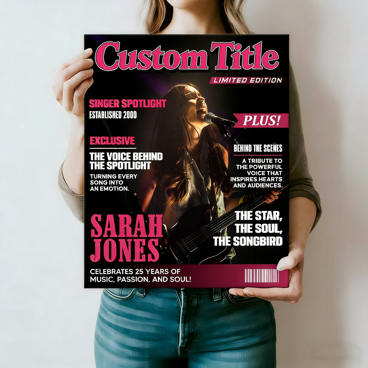 Personalized Singer Magazine Cover Poster,  Singer Gift, Cool Gift For Music Lover, Karaoke Gift