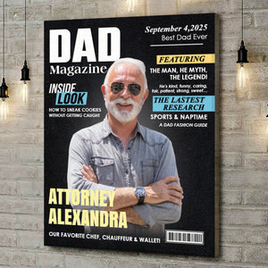 Dad Magazine Cover Gift, Custom Dad Photo Magazine Canvas, Happy Father’s Day Gift, Meaningful Gift For Father, Birthday Gift For Dad