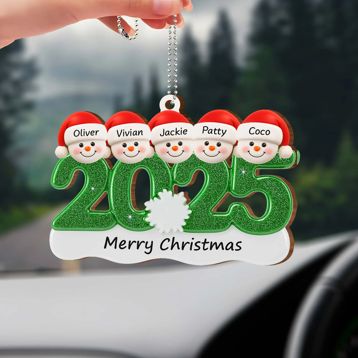 Snowman Family - Custom Wood Ornament, Gift For Family and Friends