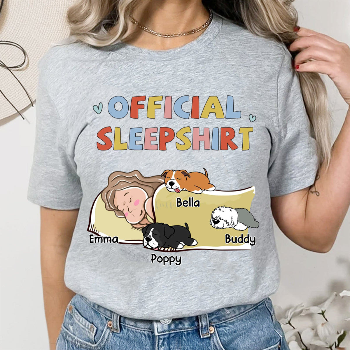 Sleeping Dog Sleepshirt - Personalized Custom Unisex T-shirt