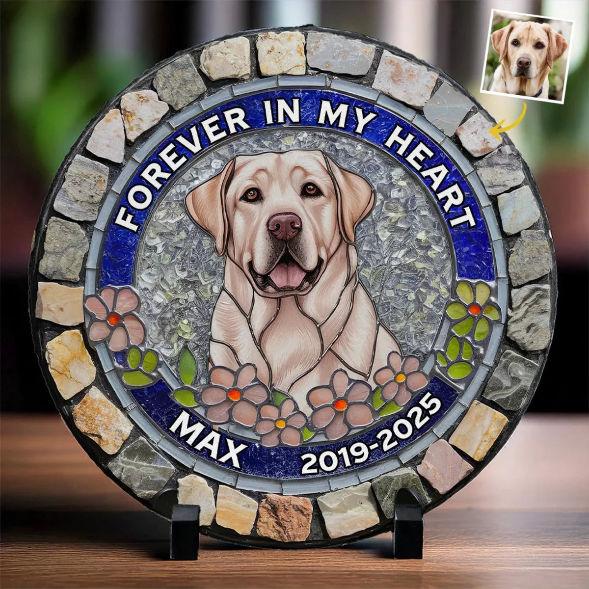 I'm Always With You - Personalized Photo Memorial Stone Slate Gift For Dog/Pet Lover