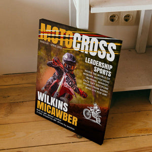 Personalized Motocross Magazine Cover Poster, Gift for Motocross Lovers, Custom Dirt Bike Rider Photo Gift