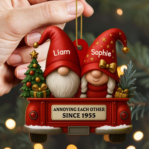 Annoying Each Other Since, Couples And Vintage Truck Personalized Ornament