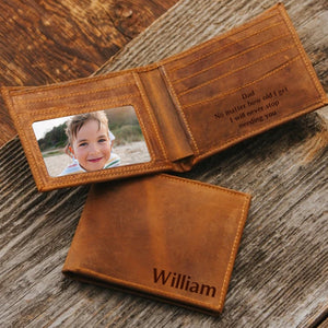 Personalized leather Wallet Gift for your husband,son