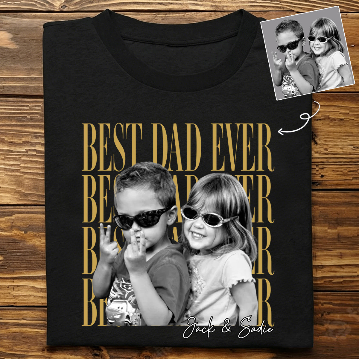 Custom Vintage Photo Personalized Shirt for Dad