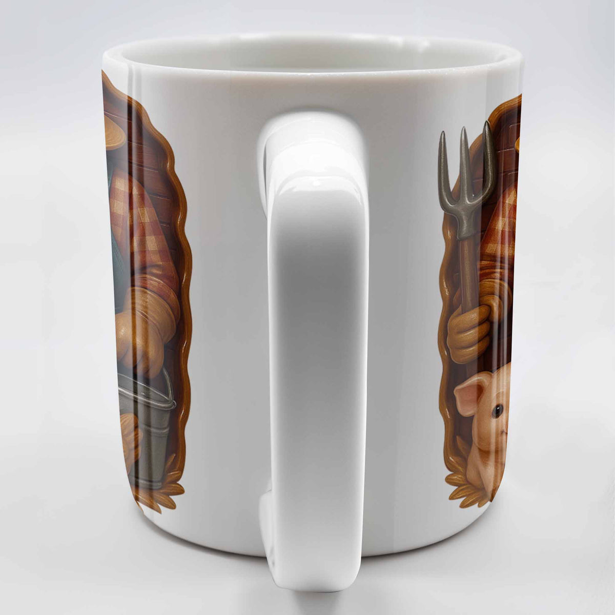 Livestock Farmer With Pig And Chicken, Personalized Custom Coffee Mug, Gift For Farmers