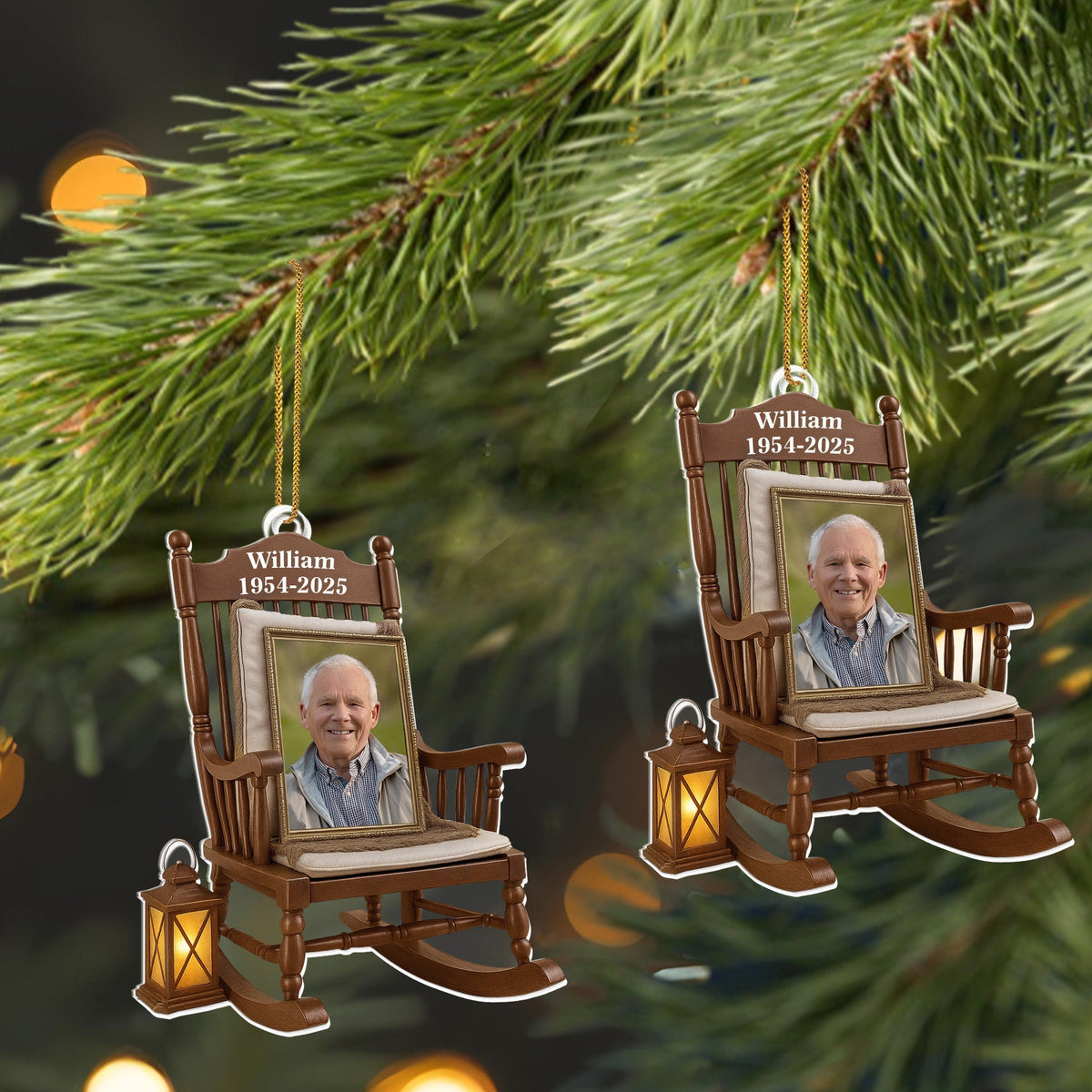 Cherish Every Memory And Love Every Moment,Personalized Rocking Chair Memorial Ornament