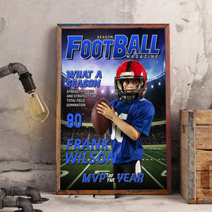 Custom Photo Magazine Cover Personalized American Football Poster Gift for American Football Lovers